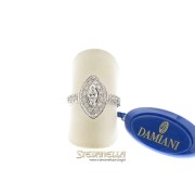 DAMIANI anello con diamante marquise e pave' diamanti ct.0,78 new